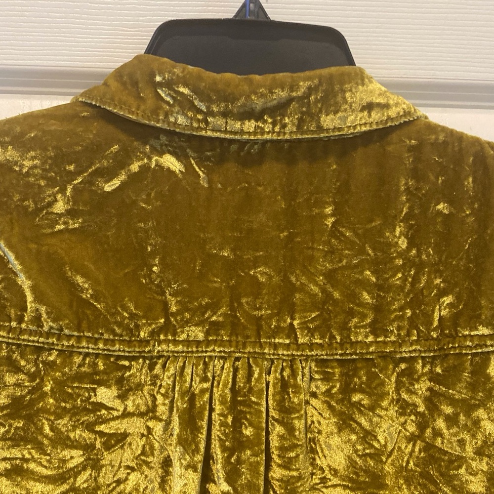 Maeve Anthropologie Burnout Crushed Velour Gold Boho Whimsigoth Festival WM SZ 0 - Picture 7 of 14